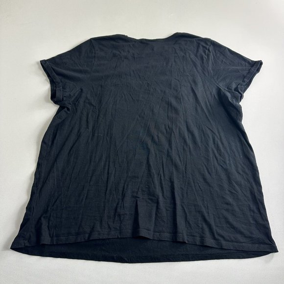 Torrid Shirt Women 3 Black Red Floral Graphic Destroyed Front Choker Neck Tee - Picture 2 of 9